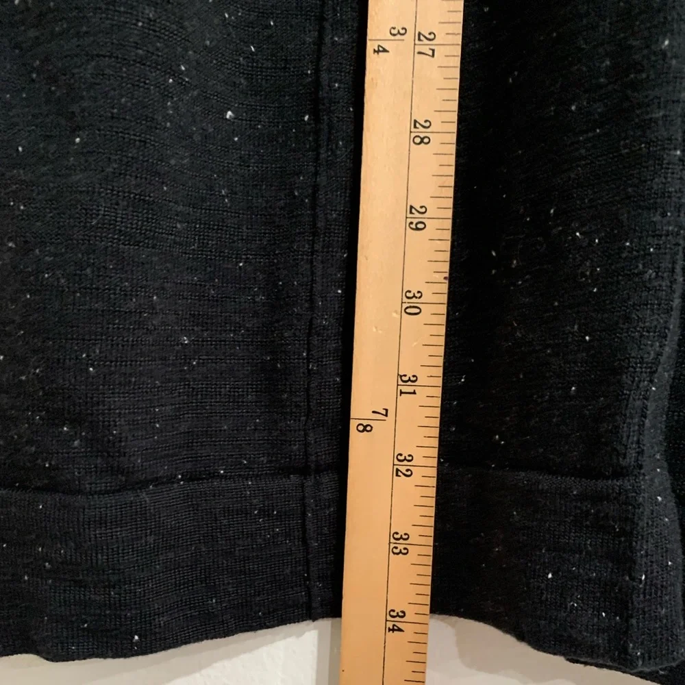 J.Jill Longline Cardigan W/Front Pockets Black Speckle Size Large Petite Cozy